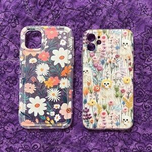 Floral and Skeleton Pattern Phone Cases